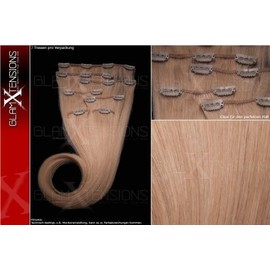 Remy Clip-In Extensions 7-Piece Set 70 g Hair 60 cm Light Blonde No. 613 100% Indian Real Hair Clip-In Real Hair Extensions Hair Thickening