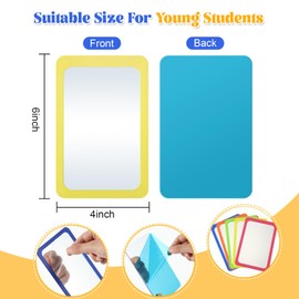 Dandat 10 Pcs Small Mirrors for Crafts Shatter Proof Mirror for Kids Toddler Mirror Round Corners Square Unbroken Mirror for School Classroom Bathroom (Warm Colors)