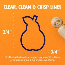 Pear Fruit Outline Rubber Stamp for Stamping Crafting Planners - 3/4 Inch Small