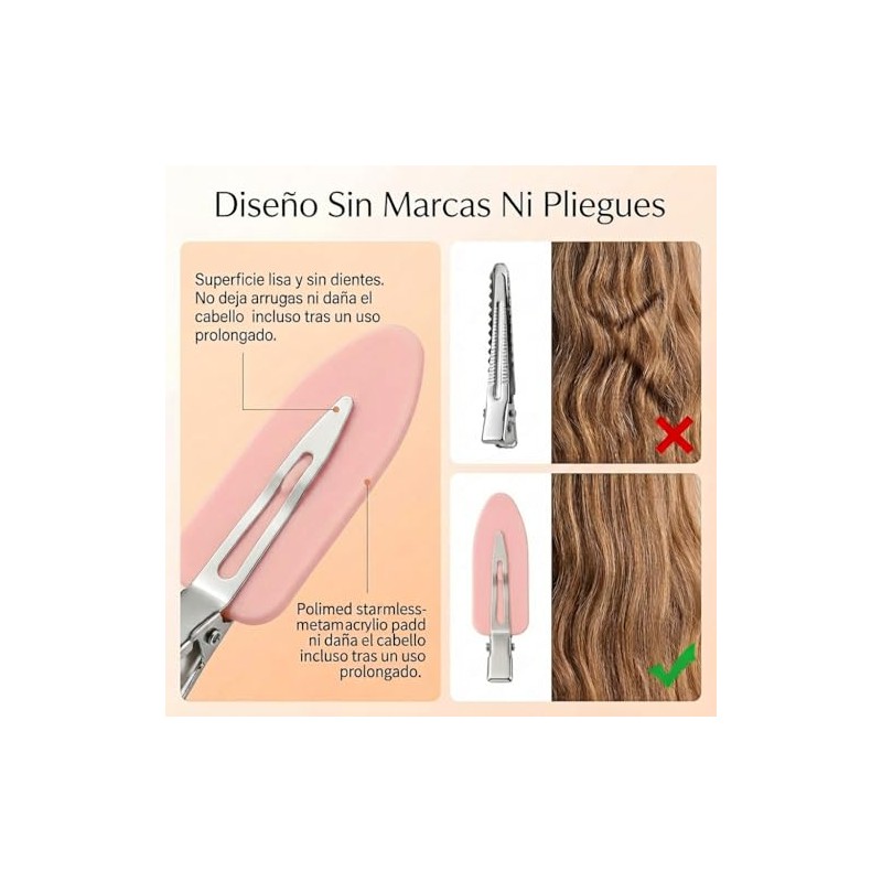 60PCS Broches para Cabello de Mujer, Pinza sin Doblars |