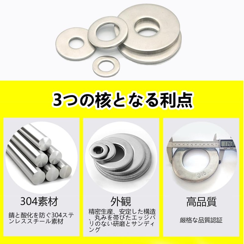 MYLCHBDJ Washer 304 Stainless Steel Flat Washer M2 to M10