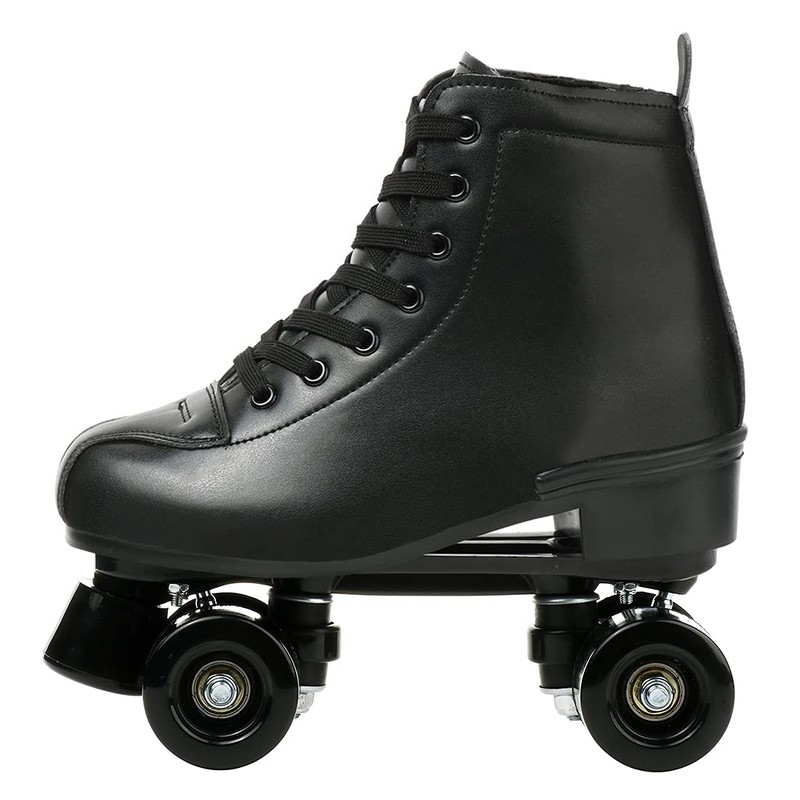 XUDREZ Roller Skates Adjustable Soft Leather High-Top Four-Wheel Fun Shiny