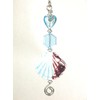 Blue Glass Shell and Heart Ceiling Fan Pull