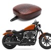 Motorcycle Brown Crocodile Front Driver Solo Seat+Rear Passenger Pillion Pad
