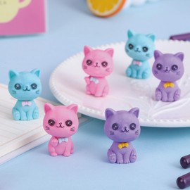 12 Pcs Cute Erasers Cartoon Cat Eraser Kawaii 3D Kitty Eraser Pencil Eraser for Students Boys Girls Kids School Office Supplies (Cat)