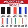 560pcs Heat Shrink Tubing, Electric Insulation Heat Shrink Sleeving, Ratio