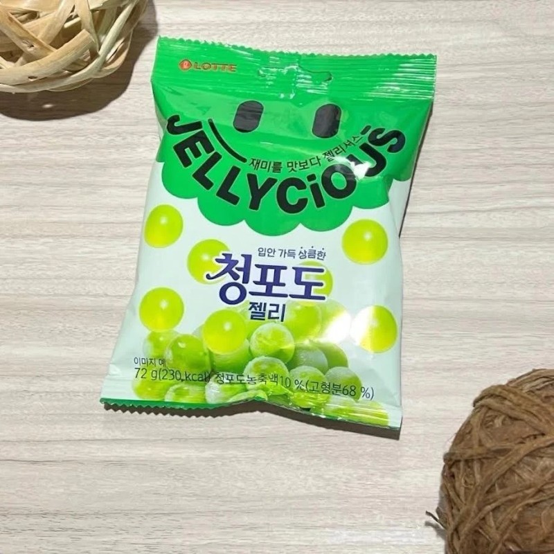 Lotte Korea Jellycious Gummy Fruit Jelly - Green Grape Flavor