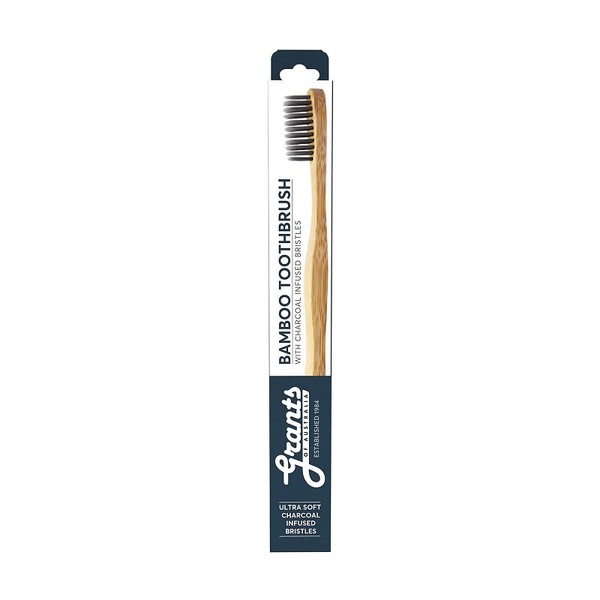 Grants of Australia Bamboo Toothbrush - Ultra Soft Charcoal Infused Bristles
