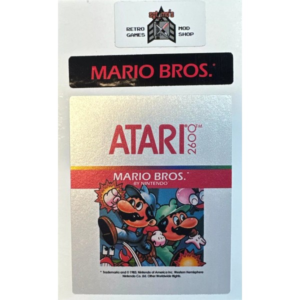 Unbranded Atari 2600 Replacement Label - Mario Bros [Silver]