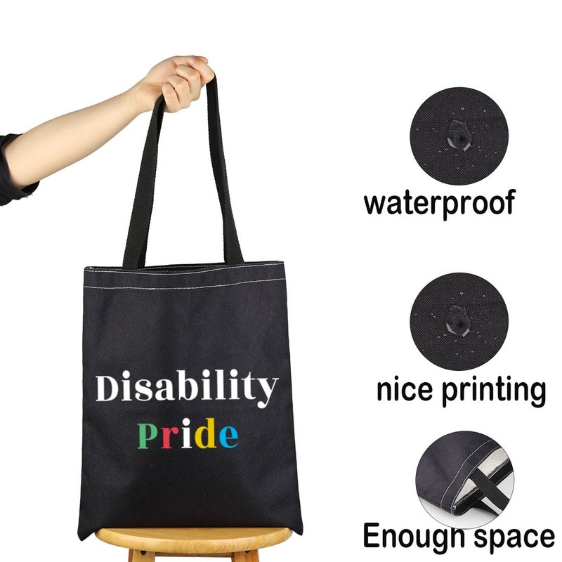 JXGZSO Disability Rights Tote Bag Disability Pride Shoulder Bag Disability