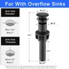 Matte Black ABS Pop Up Sink Drain with Overflow for