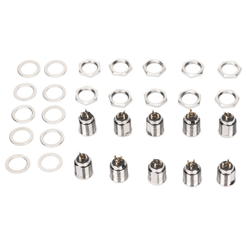 10Pcs XLR Male Socket 4 Pin Metal Panel Mount Male