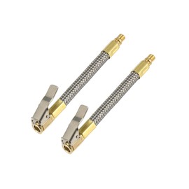 Partuto 2pcs 10cm Car Tire Air Inflator Hose Adapter Extension Quick Connect Replacement