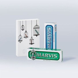 Galleria Marvis Korea Marvis Toothpaste 2-Piece Gift Set (Classic + Aqua) / 갤러리아 마비스 코리아 마비스 치약 2종 선물 세트 (클래식+아쿠아)
