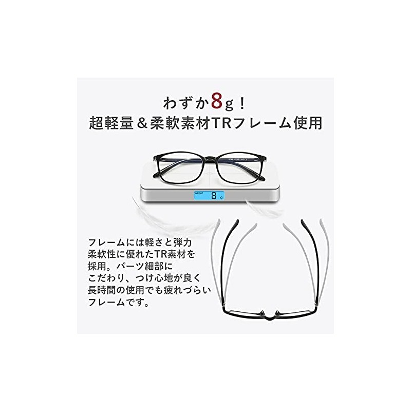 [Unimed] シニアグラス 老眼鏡 PC メガネ 軽量 UVカット ブルーライトカット 高機能レンズ 老眼鏡に見えない