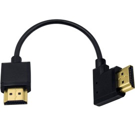 Duttek HDMI Cable 0.15m Short HDMI 2.0 Cable,Right Angle HDMI Adapter Left Angled 90 Degree HDMI Male to Male Cable,Thin 1080P HDMI Cable 4k Super Slim (Type A Male to Type A Male)