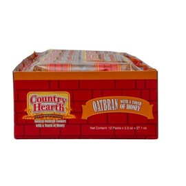Country Hearth Natural Oatbran Cookies with a touch of honey 12 packs of 2.3 oz