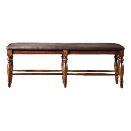 Intercon Furniture Kingston 54" Traditional Wood Backless Bench in Brown