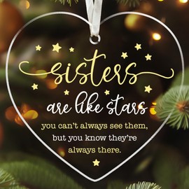 Sister Ornament - Sister Christmas Ornament 2024 - Sister Gifts for Christmas - Xmas Sister Gifts from Sister, Brother - Sister Gifts from Sisters Christmas - Acrylic Sister Christmas Ornament 2024
