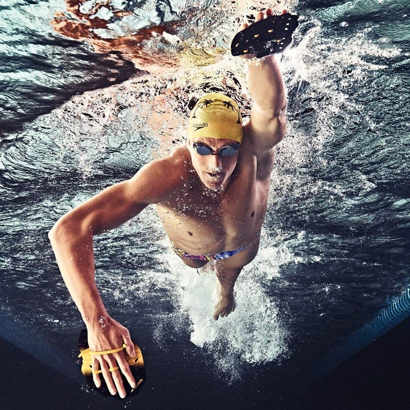 Speedo Unisex Swim Training Preflex Paddles,Yellow,Large