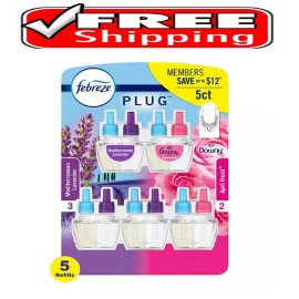 Febreze Plugs Air Freshener Refills, Mediterranean Lavender + Downy April Fresh,