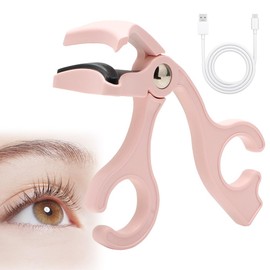 MIUUIPI Elektrische Wimpernzange Beheizbar, Beheizbare Wimpernzange USB, Natürliches Wimpern-Make-up-Werkzeug, Wimpernformer Beheizbar für Alle Wimpern, Ohne Seitenrahmen mit 65°C Hitze (Rosa)