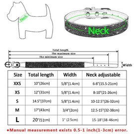 Pimaodog Collar de perro con diamantes de imitación, bonito y deslumbrante piel de ante suave, ajustable, collar de diamantes de cristal para cachorros pequeños, medianos y grandes (S: 26 - 32 cm, negro)
