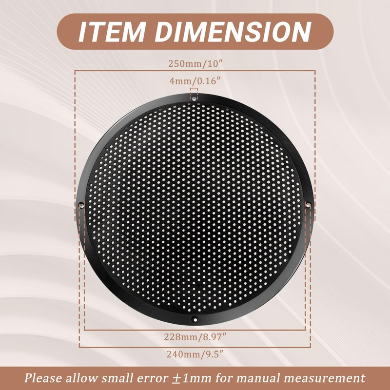 10'' Speaker Grill Cover 10 Inch Plastic Speaker Subwoofer Grill