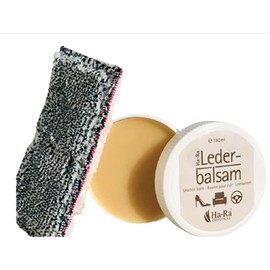 Ha-Ra Set Leather Balm 180 ml with Leather Care Cloth I Leather Care Car Shoes Furniture I Care & Waterproofing Shoes Leather Couch Car Interior I Beeswax Leather Balm I Leather Care Agent