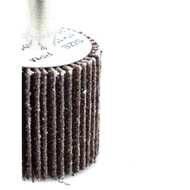 Benchmark Abrasives 1" x 1" x 1/4" Shank Mounted High-Quality Resin Bond Aluminum Oxide Flap Wheels 120 Grit - 10 Pack