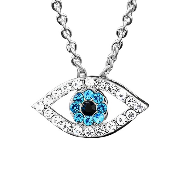 Minimalist Evil Eye Silver Pendant Necklace To Give As A