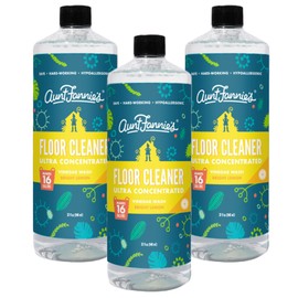 Aunt Fannie's Ultra Concentrated Floor Cleaner Vinegar Wash, Multi-Surface Floor Cleaner For Mopping, Makes 16 Gallons, Bright Lemon Scent, 32 oz. (Pack of 3)