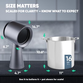 BREETEE Portable Range Hood Kitchen - Powerful 3-Speed Suction Desktop Compact Range Hood with Double Filter - Kitchen Exhaust Fan with Carbon Filters for RVs, Hot Pot Cooking Grill Air Cleaner Silver