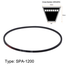 sourcing map SPA1200 V-Belt Drive Belt 1200 mm Pitch Length Rubber Power Transmission