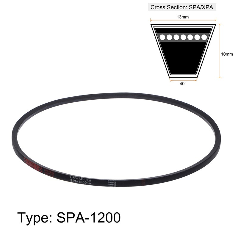sourcing map SPA1200 V-Belt Drive Belt 1200 mm Pitch Length