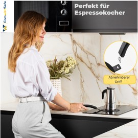 Induction Adaptor 14 cm - Removable Insulating Handle - Does Not Change Colour After Use - Heat Distributor with Black Coating for High Temperatures, Plate Relay Induction/Gas