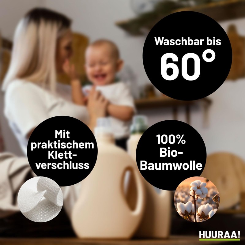 Huuraa Baby Lätzchen Vegetarier mit Herz Geschenk White Bio Baumwolle