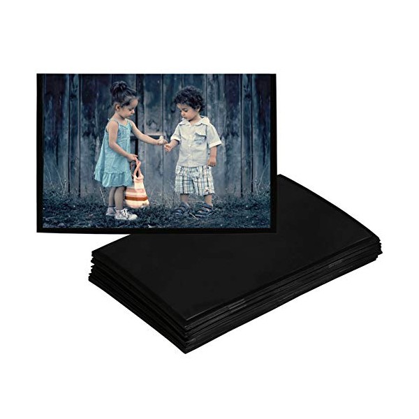 Iconikal Magnetic Photo Sleeves, Black, 4 x 6-Inch, 40-Pack