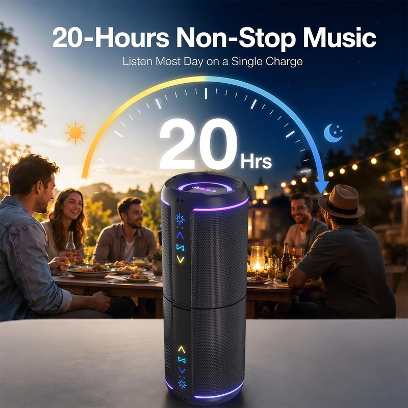 Magnetic 2-in-1 Portable Bluetooth Speaker, 24W Split Stereo Sound with