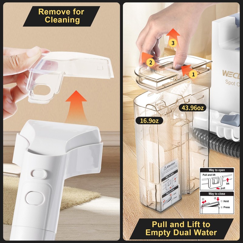 WECLEAN C1 Portable Extractor for Couch and Carpet Cleaner Upholstery