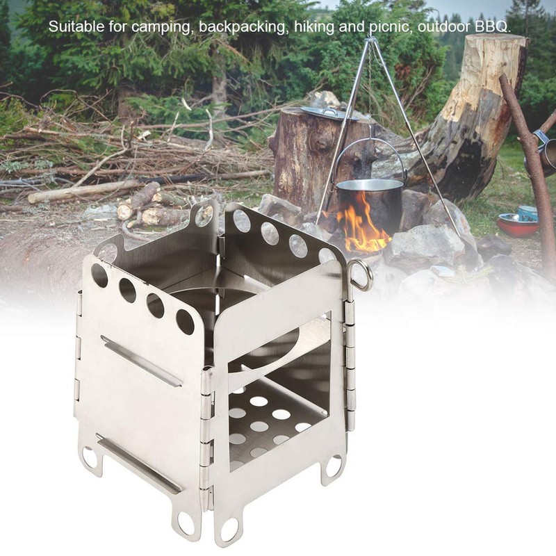 Portable Stove with Carrying Case, Stainless Steel Folding Stove Wood