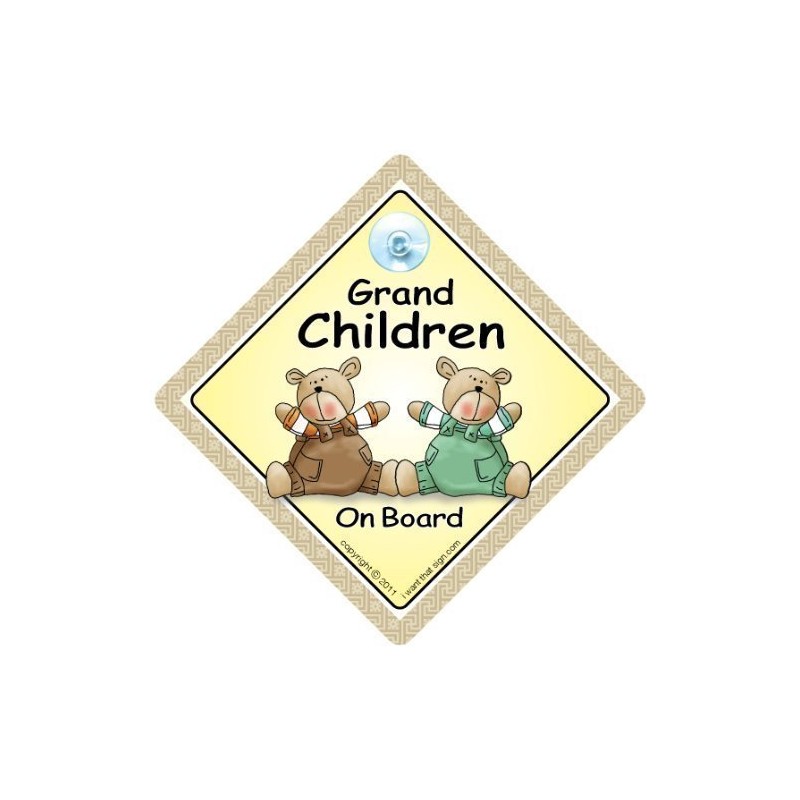 Grandchildren On Board Car Sign, Baby on Board Sign With