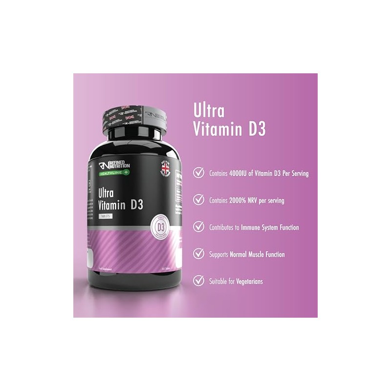 Refined Nutrition Ultra Vitamin D3 4000 IU, 365 Tablets