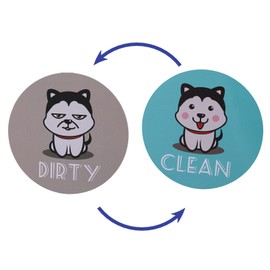 Folding Magnet Clean Dirty Sign for Dishwasher, Double Sided Funny Dog Motif Reversible Clean Dirty Magnetic Indicator for Kitchen Refrigerator Laundry Room Home Decoration