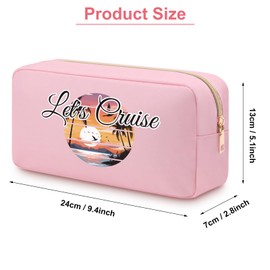 Cruise Trip Gift Cruise Travel Toiletry Bag Gift for Women Girls Cruise Vacation Double Side Travel Cosmetic Pouch Cruise Lover Summer Vacation Gift for Friend Cruise Carnival Cruise Themed Gift