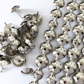 Let's Decorate 5 Meters Upholstery Push Pins Strips Nickel Decorative Nail Strips Sofa Trim for Indoor Garden Chair Loose Push Pins (16mm Nickel)