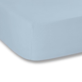 Plain Dyed Blue Fitted Sheet 160 x 200 cm 100% Cotton Percale