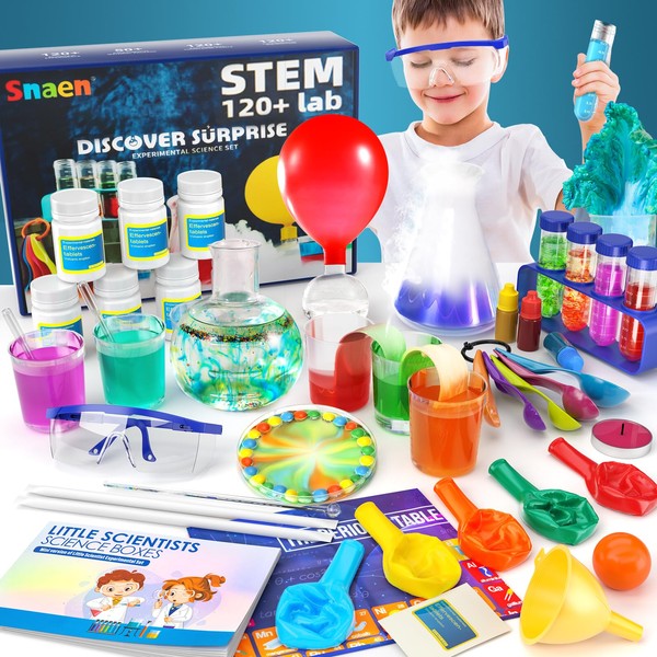 SNAEN 120+ Lab Experiments Science Kits for Kids, STEM Educational Learning Scientific Tools,Birthday Gifts and Toys for 3 4 5 6 7 8 9 10 11 12 Years Old Boys Girls Kids
