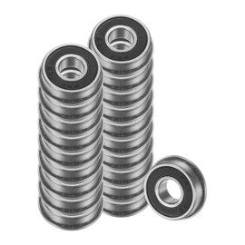 Kozelo 20pcs FR4-2RS Flanged Ball Bearing - (1/4 x 5/8 x 10/51 inch) Replacement Wheel Bearings for Wheelbarrow Lawnmower Hand Truck Axle Use | Chrome Steel, ABEC1