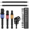 16Pcs Flexible Drill Bit Extension Kit Quick Release Soft Shaft